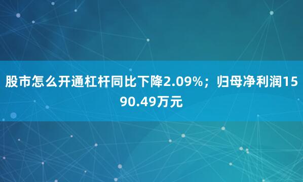 股市怎么开通杠杆同比下降2.09%；归母净利润1590.49万元